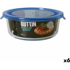 Round Lunch Box with Lid Quttin   Blue 900 ml (6 Units)