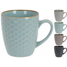 Piece Coffee Cup Set Excellent Houseware Geometric 200 ml Stoneware 4 Pieces