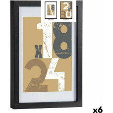 Foto rāmis 24 x 2,5 x 32,5 cm Melns Stikls Koks MDF (6 gb.)