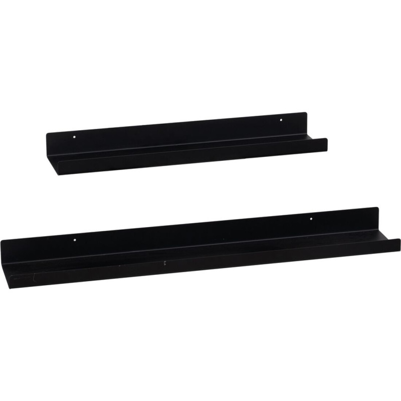 Shelves Black Iron 71 x 11 x 5 cm (2 Units)