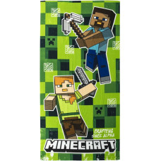 Pludmales dvielis Minecraft Zaļš 100 % poliesters 70 x 140 cm