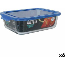 Rectangular Lunchbox with Lid Quttin Blue Rectangular 23 x 17,5 x 7 cm (6 Units)