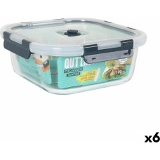 Hermetic Lunch Box Quttin Squared 1,1 L 18,8 x 18,8 x 7,5 cm (6 Units)