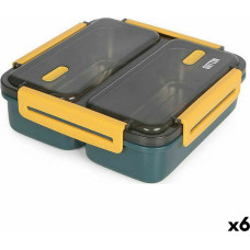 Hermetic Lunch Box ThermoSport Double Steel Plastic 19,8 x 19,8 x 6,3 cm (6 Units)