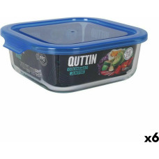 Square Lunch Box with Lid Quttin Blue 1,1 L (6 Units)