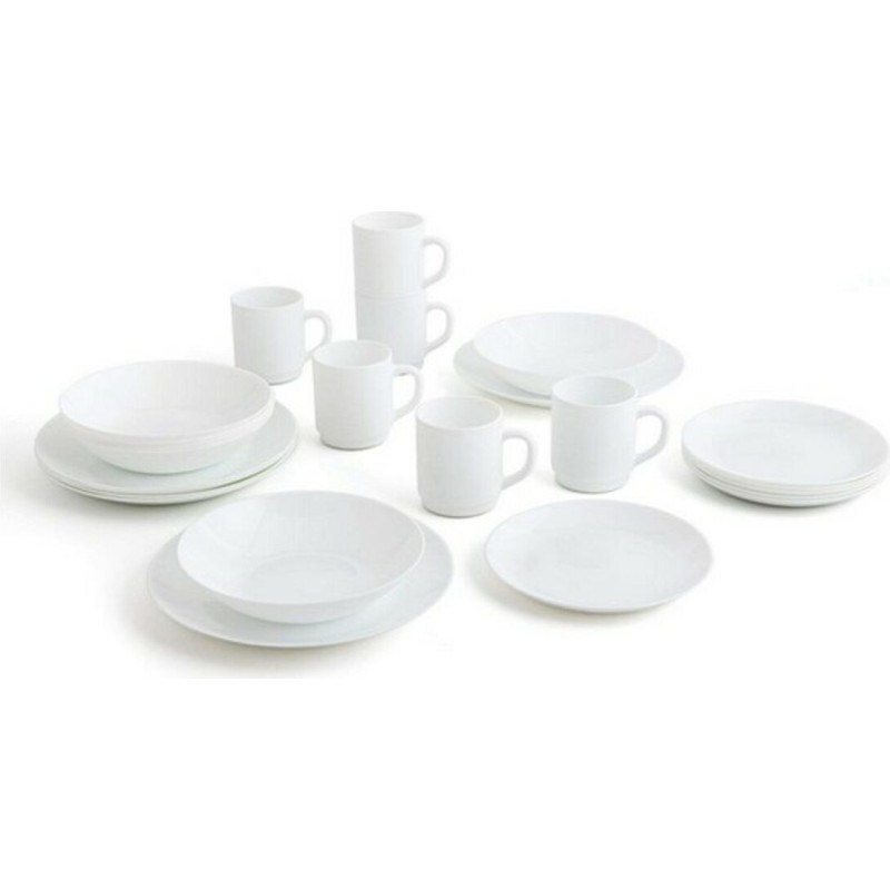 Tableware Luminarc Zelie White Glass (25 x 20 x 19 cm) (24 pcs)