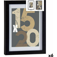 Foto rāmis 20,5 x 2,5 x 26,5 cm Melns Stikls Koks MDF (6 gb.)