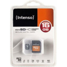 Micro SD Memory Card with Adaptor INTENSO 3413470 16 GB Class 10