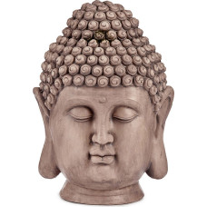 Decorative Garden Figure Buddha Head Grey Polyresin (31,5 x 50,5 x 35 cm)