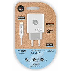 Wall Charger + MFI Certified Lightning Cable Tech One Tech White 20 W