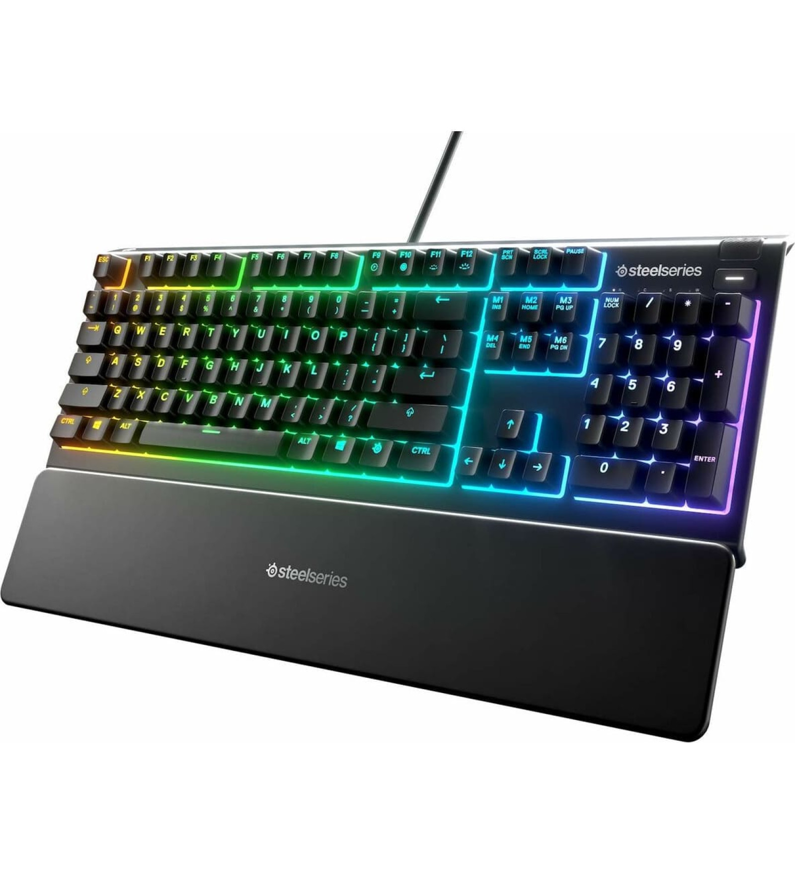 Spēļu Klaviatūra SteelSeries Apex 3 Qwerty portugāļu valodās Melns