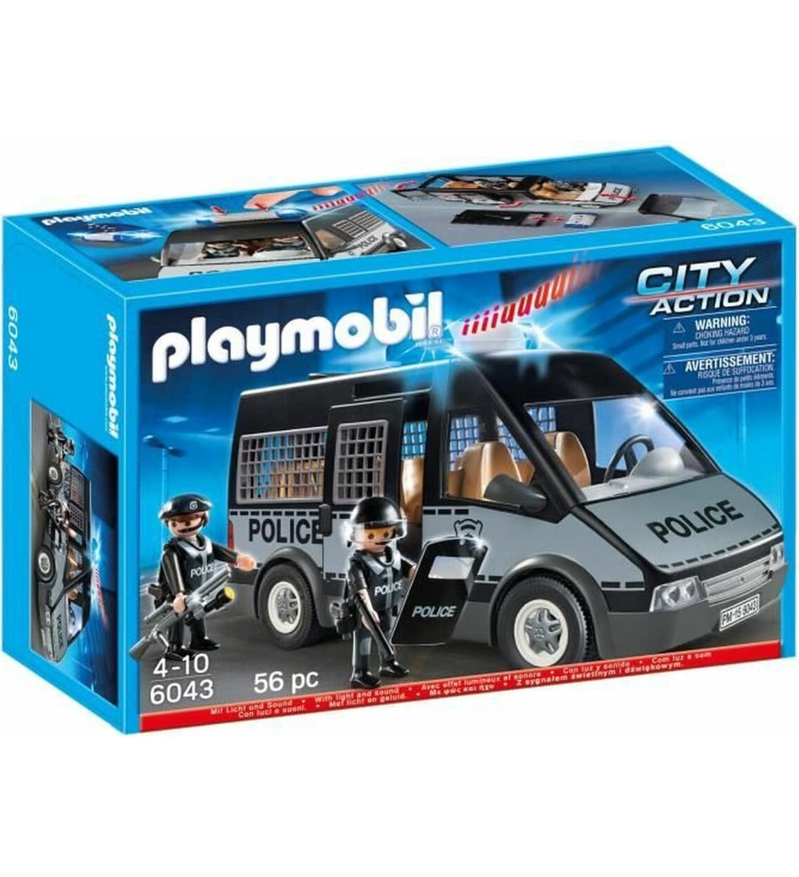 Playset Playmobil 6043 Police van with siren and flashing light