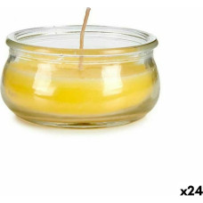 Candle Yellow Glass Wax 7,7 x 4 x 7,7 cm (24 Units)