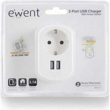 Wall Plug with 2 USB Ports Ewent EW1211 3,1 A