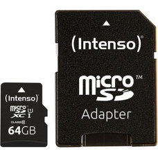 Micro SD Memory Card with Adaptor INTENSO 34234 UHS-I XC Premium Black