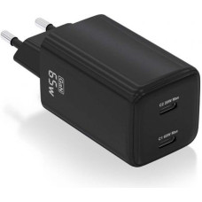 Wall Charger Aisens ASCH-65W2P040-BK Black 65 W (1 Unit)