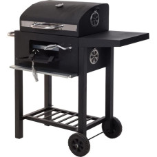 Coal Barbecue with Cover and Wheels 48,5 x 36 x 96 cm Black