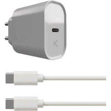 Wall Charger + USB C Cable KSIX White 20W