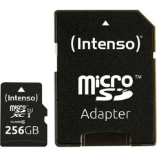 Micro SD Memory Card with Adaptor INTENSO 3423492 256 GB Black