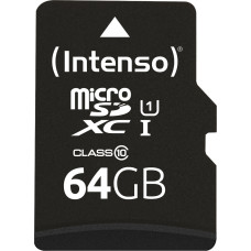 Micro SD Memory Card with Adaptor INTENSO 64 GB