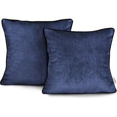 Dekoratīvā spilvendrāna VELVET indigo krāsas glamūra stila samts 45x45