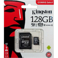 Micro SD Memory Card with Adaptor Kingston SDCS2/128GB exFAT 128 GB