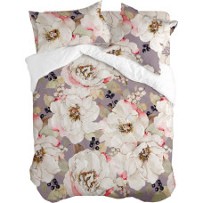 Nordic cover HappyFriday White Peonies Multicolour 260 x 240 cm