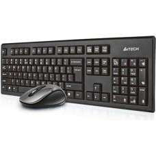 Keyboard and Mouse A4 Tech 7100N Qwerty UK Black Monochrome No English QWERTY Qwerty US